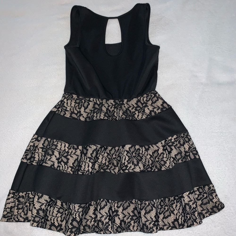 three pink hearts black dress